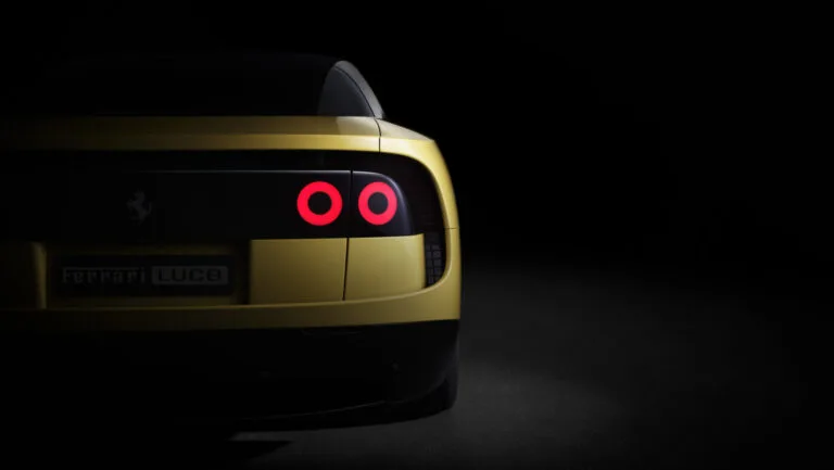 Ferrari Luce 2026 รายละเอียดไฟท้าย Halo และโลโก้ Ferrari Luce