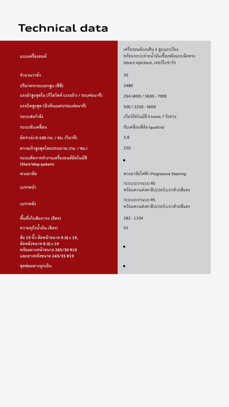 ตารางสเปก