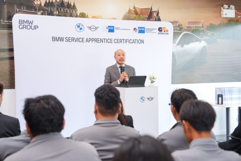 BMW elevates Thai vocational education to international standards, awarding BMW SERVICE APPRENTICE 2026 certificates with German accreditation to supply the EV market.