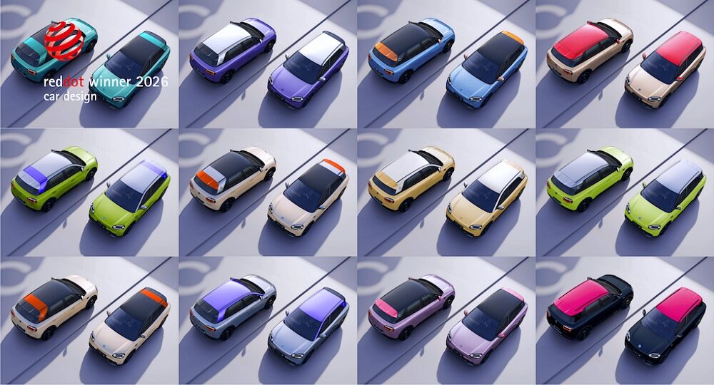 Chery Q 2026 ชุดสีตัวถังหลากหลายจากมุมมองด้านบน