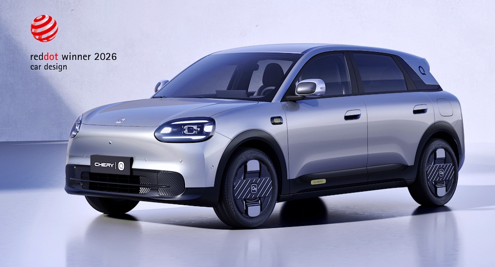 Chery Q 2026 มุมมองหน้าเฉียงในชุดภาพ Red Dot Winner 2026