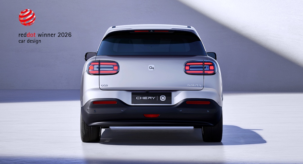 Chery Q 2026 มุมมองด้านท้ายพร้อมไฟท้ายทรงเหลี่ยม