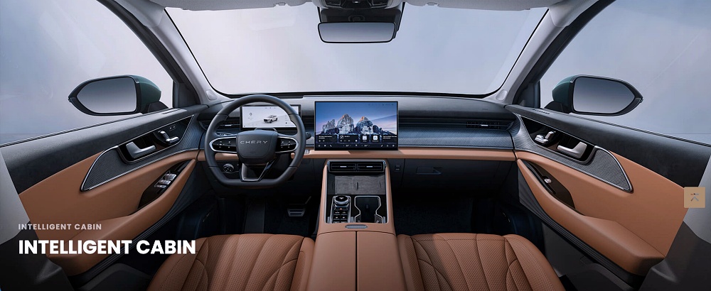 ห้องโดยสาร Chery TIGGO 9 CSH พร้อมหน้าจอและคอนโซลโทนพรีเมียม