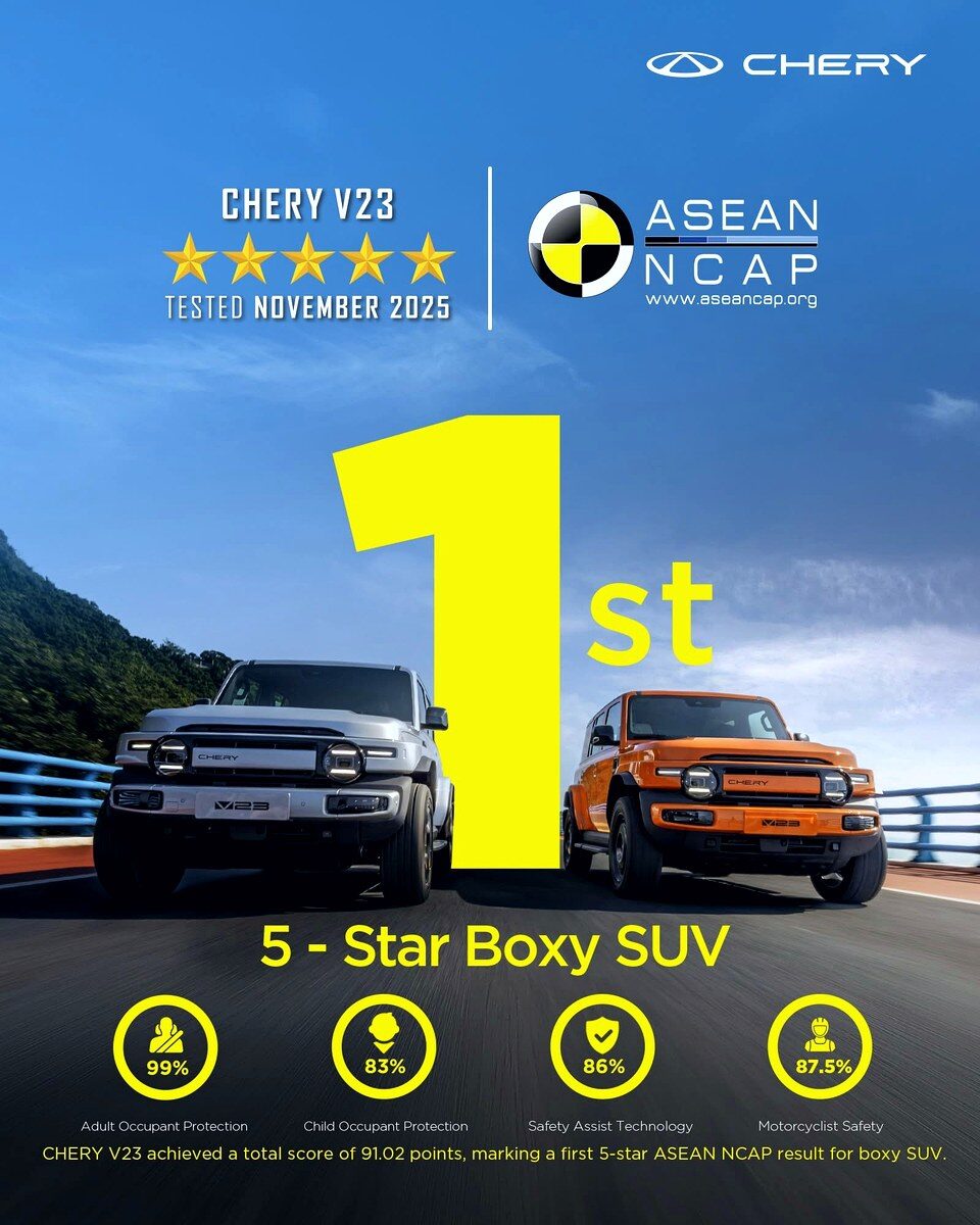 Chery V23 ASEAN NCAP 5 Stars