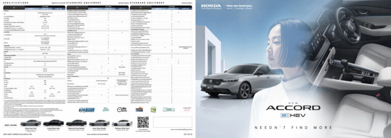 Honda Accord (11th Gen 2023) - ภาพสเป็กชีท