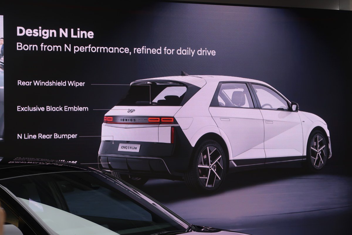 สไลด์ดีไซน์ด้านท้ายของ Hyundai IONIQ 5 N Line 2026
