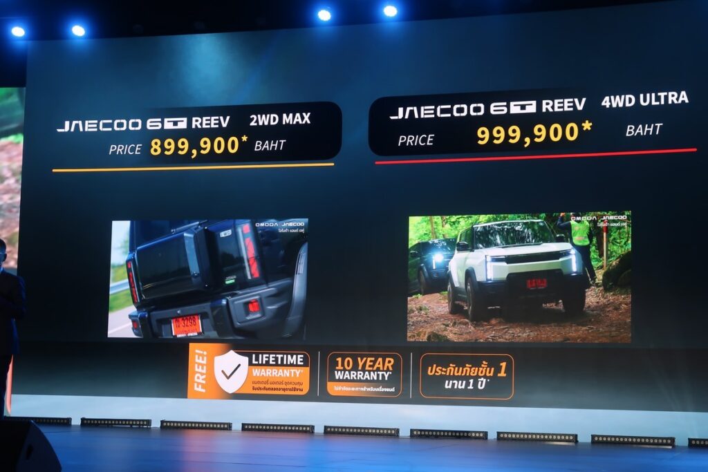 สไลด์ข้อมูลราคา รุ่นย่อย และไฮไลต์ของ JAECOO 6T REEV 2026 ภาพที่ 32