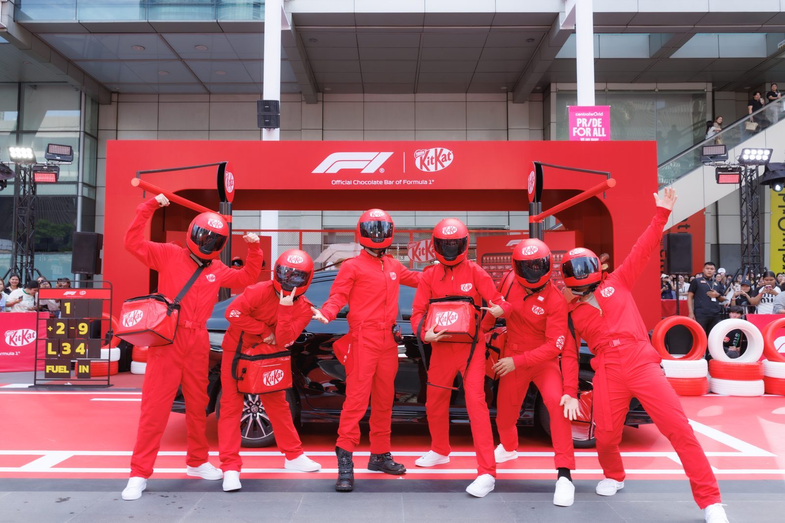 Motorsport fans enjoying the immersive pit stop experience in Bangkok