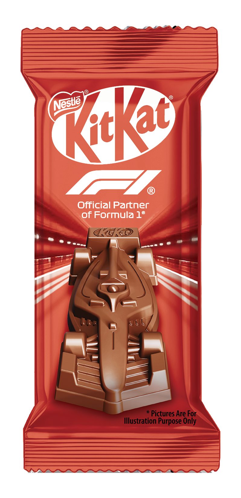Special KitKat F1 products and packaging celebrating the 2026 racing season