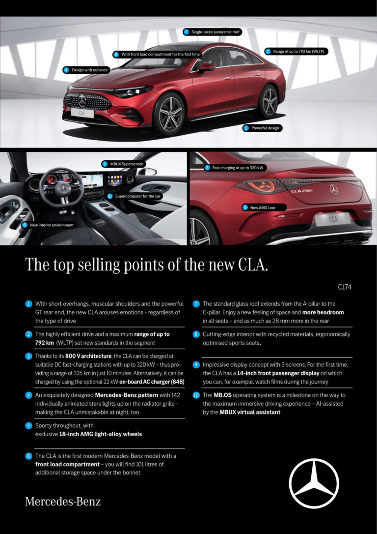 Mercedes-Benz CLA EV (C174 2025) - ภาพสเป็กชีท