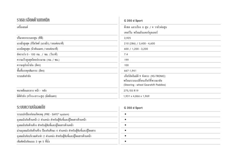 ตารางสเปก