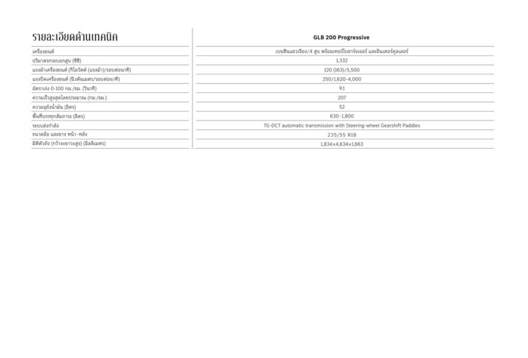 ตารางสเปก