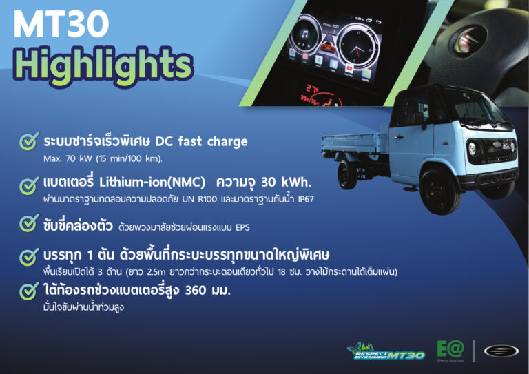 Mine Mobility MT30 (1st Gen 2022) - ภาพสเป็กชีท