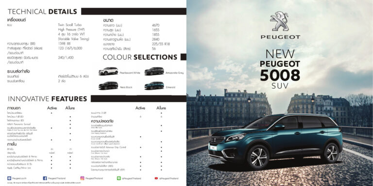 Peugeot 5008 (P87 2017) - ภาพสเป็กชีท