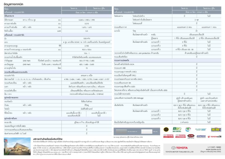 ตารางสเปก