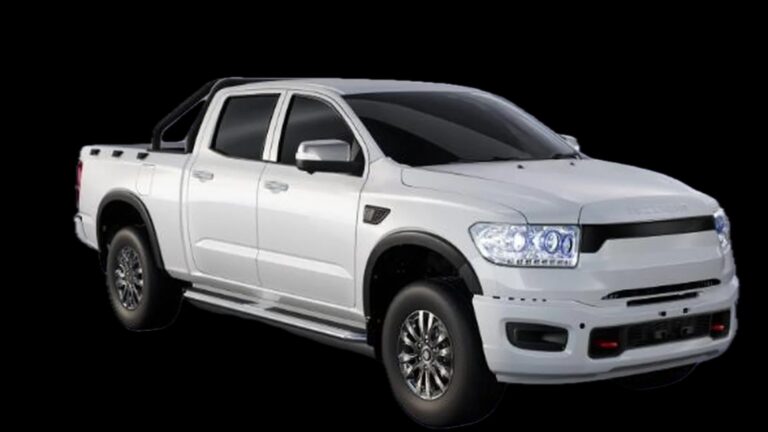 ZXAUTO FIREBRIGHT รถกระบะไฟฟ้า มุมหน้าเฉียง 3/4 แบบ Double Cab