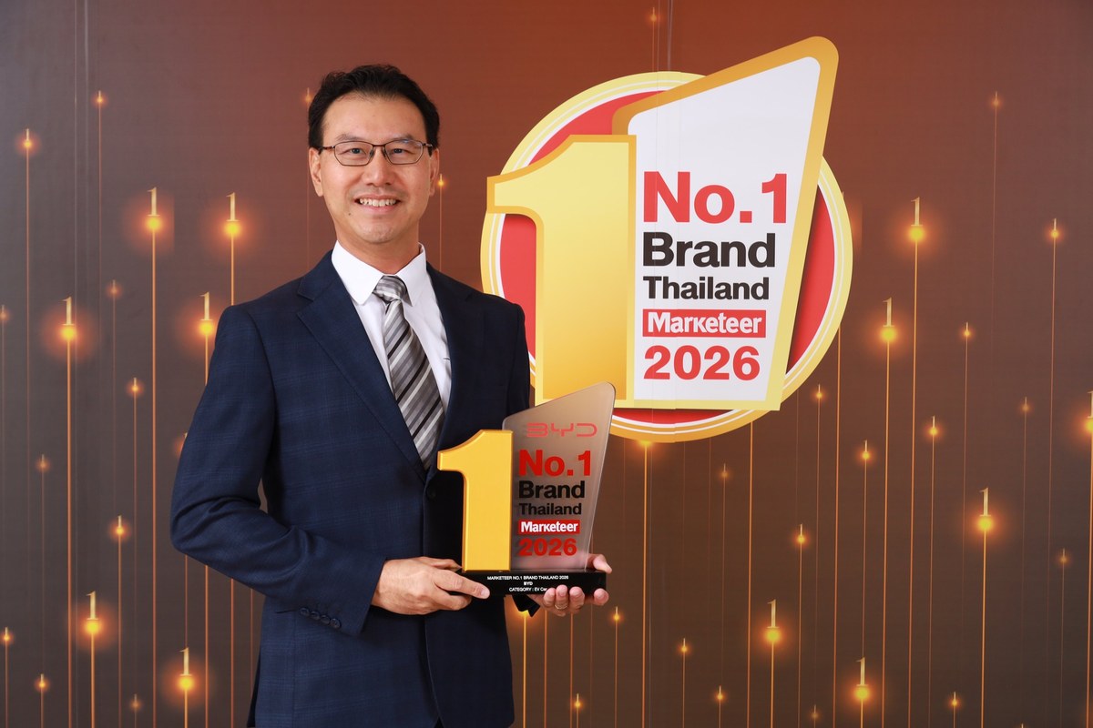 BYD คว้ารางวัล MARKETEER No.1 Brand Thailand 2026 ในกลุ่ม EV CAR 2
