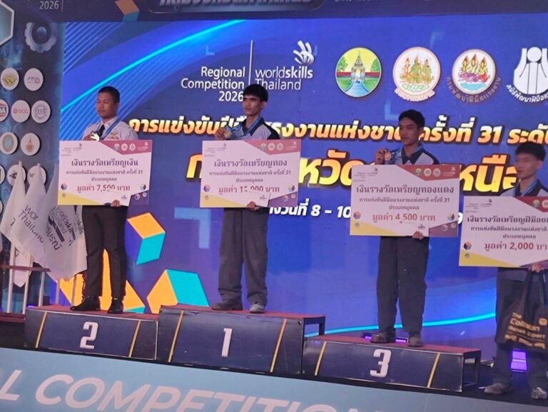 นักศึกษาวิทยาลัยเทคโนโลยียานยนต์โตโยต้า กวาดชัยชนะคว้ารางวัลชนะเลิศ 2 รายการ จากการแข่งขันฝีมือแรงงานแห่งชาติ ครั้งที่ 31 ระดับภาค ประจำปีการศึกษา 2569