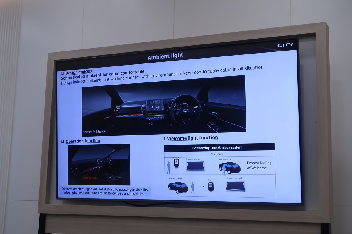 สไลด์บรรยายสรุปฟังก์ชันไฟ Ambient Light ของ Honda City (รุ่น RS)