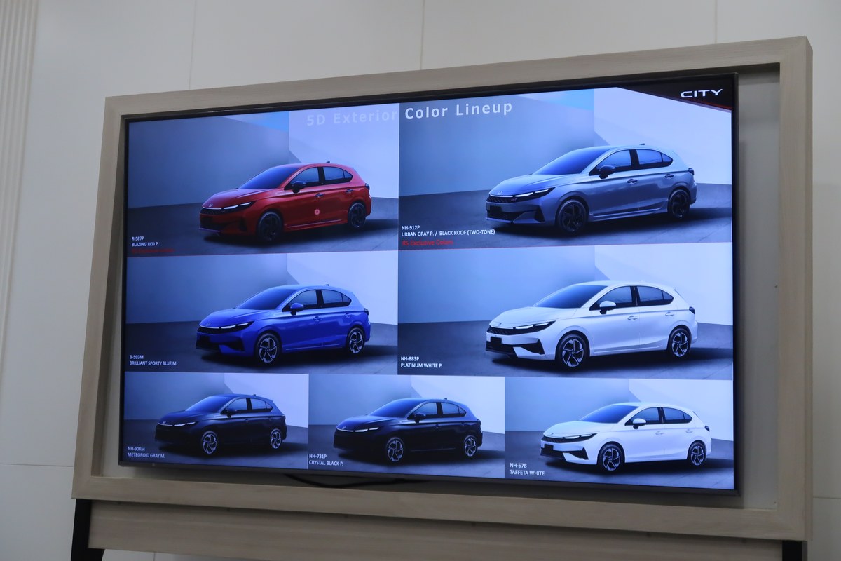 สไลด์บรรยายสรุปตัวเลือกสีภายนอกทั้งหมดของ Honda City 5D