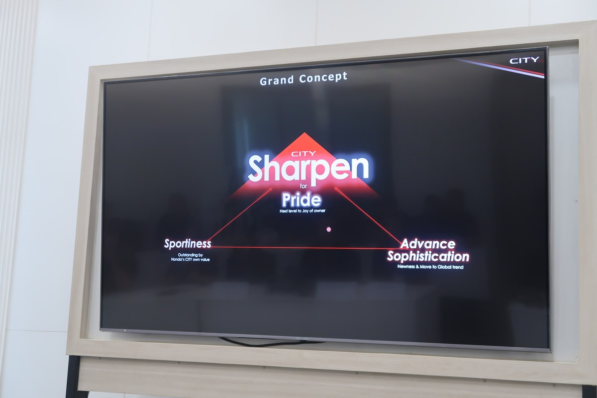 สไลด์แนวคิดการออกแบบหลัก Sharpen for Pride ของ Honda City