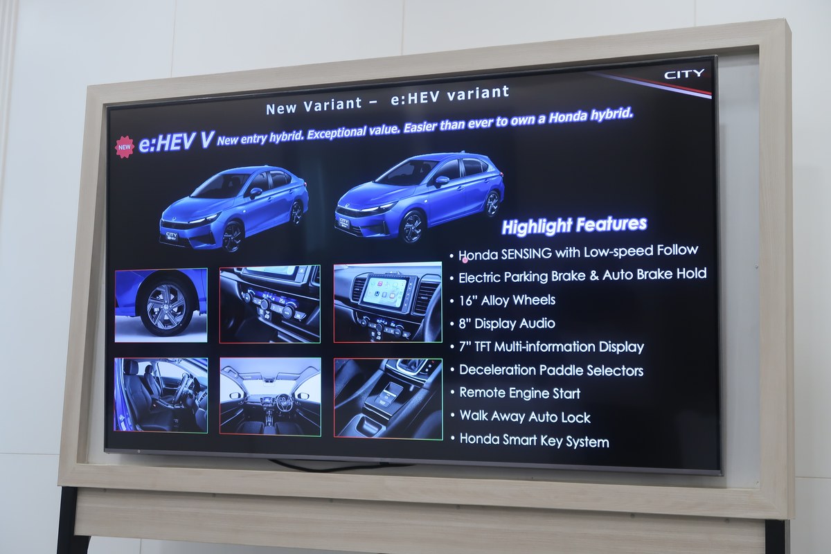 สไลด์แนะนำรุ่นย่อยใหม่ Honda City e:HEV V จาก Honda Automobile Thailand แสดงฟีเจอร์เด่น