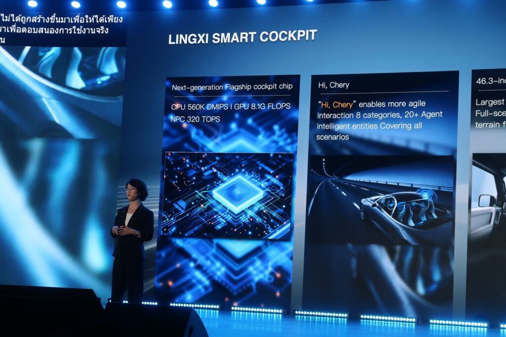 ภาพที่ 30 จากงาน CHERY TECH DAY 2026 สไลด์ Falcon Pilot, Galaxy Ecosystem และ Lingxi Smart Cockpit