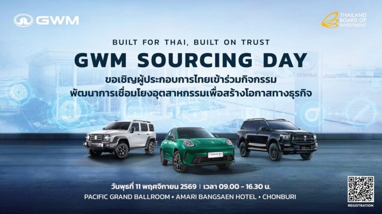 GWM รุกใช้ชิ้นส่วนไทย 52% ผนึก BOI จัด Sourcing Day 2026