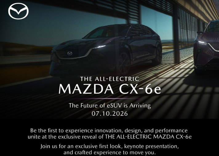 Mazda CX-6e 2026 เปิดตัวทางการในไทย 7 ต.ค. นี้