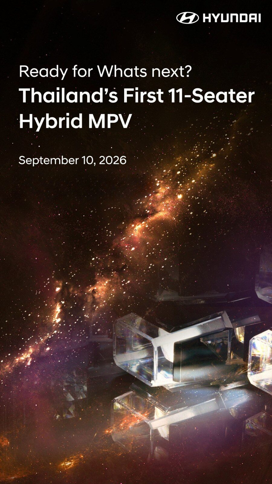 ฮุนได เตรียมเปิดตัว Hyundai STARIA Hybrid 2026 ครั้งแรกในไทย ชูจุดเด่น MPV 11 ที่นั่ง ขุมพลังไฮบริดหนึ่งเดียวในตลาด วันที่ 10 กันยายนนี้ 2