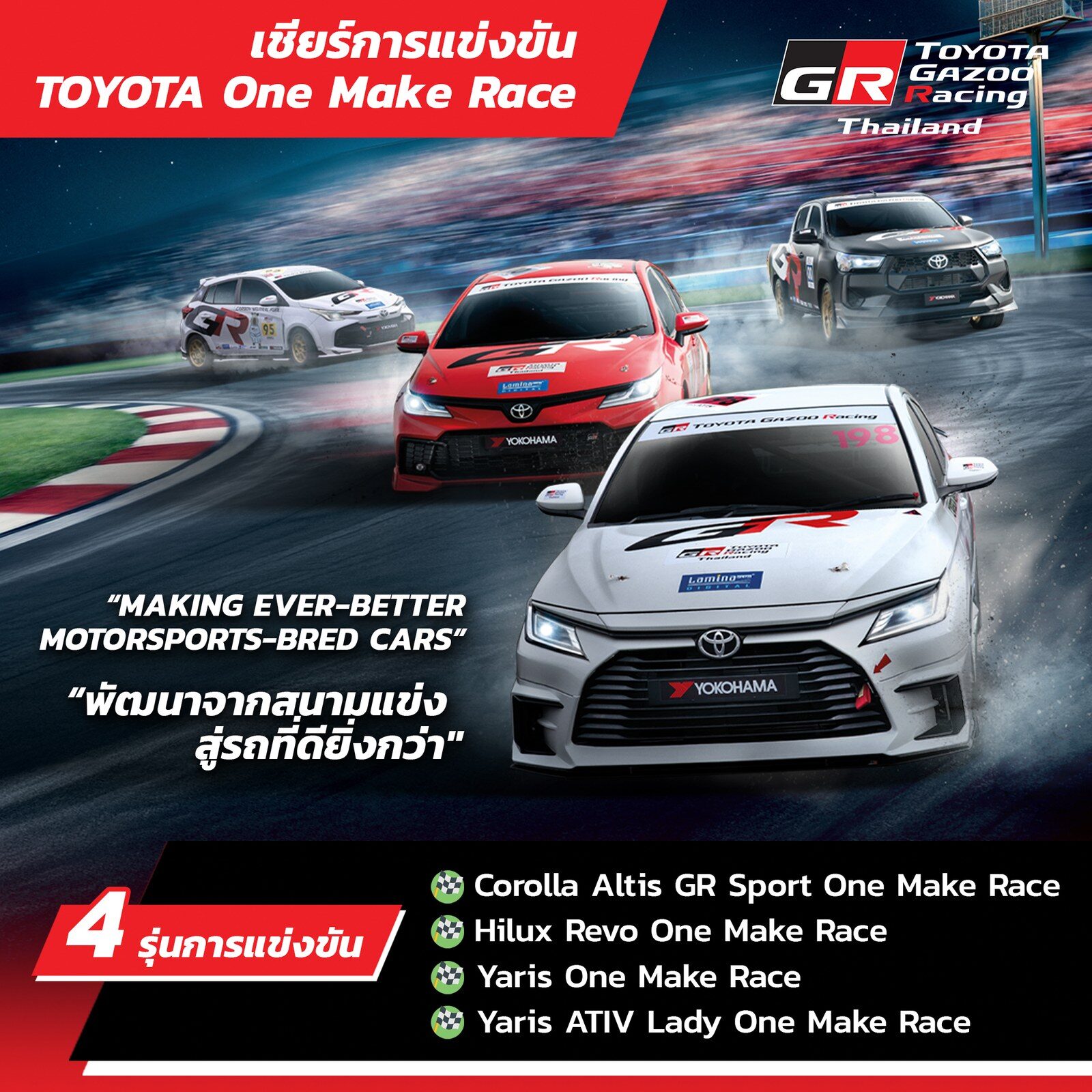 Toyota Gazoo Racing 2026 สนาม 3-4 บุรีรัมย์ 26-27 ก.ย.นี้ 3