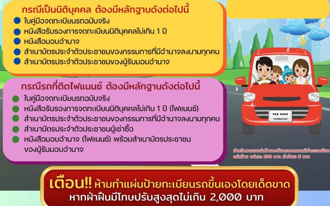 ป้ายทะเบียนหลุดหายตอนน้ำท่วม ทำอย่างไร? วิธีขอใหม่และเอกสาร 5