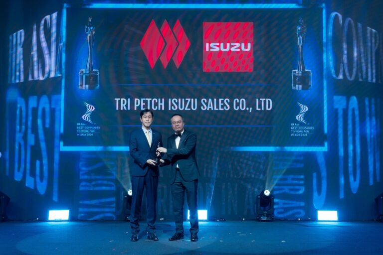 ตรีเพชรอีซูซุเซลส์ คว้า HR Asia Awards 2026 องค์กรยั่งยืน
