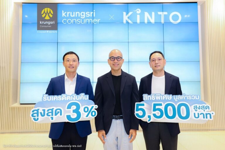 โปรโมชั่น KINTO ONE x กรุงศรี คอนซูมเมอร์ เครดิตเงินคืนสูงสุด 3% พร้อมของกำนัลรวมสูงสุด 5,500 บาท