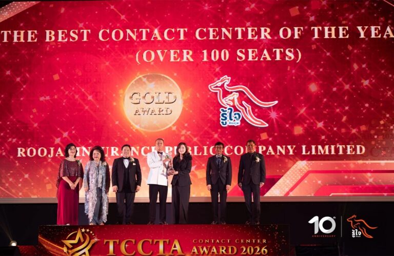 รู้ใจประกันภัย คว้า The Best Contact Center of the Year 2026 ครั้งแรก พร้อมอีก 13 รางวัลจากเวที TCCTA