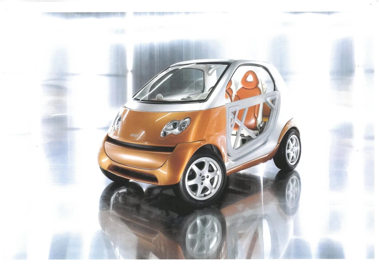 รถต้นแบบ smart Micro Compact Concept สีส้มเงิน ปี 1995