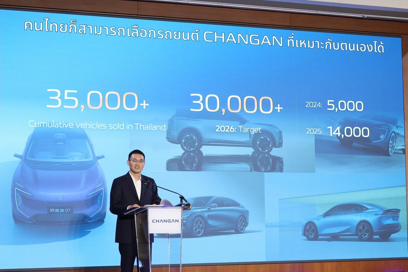 สไลด์ยอดขาย CHANGAN ในไทยสะสมกว่า 35,000 คัน และเป้าปี 2026 30,000 คัน