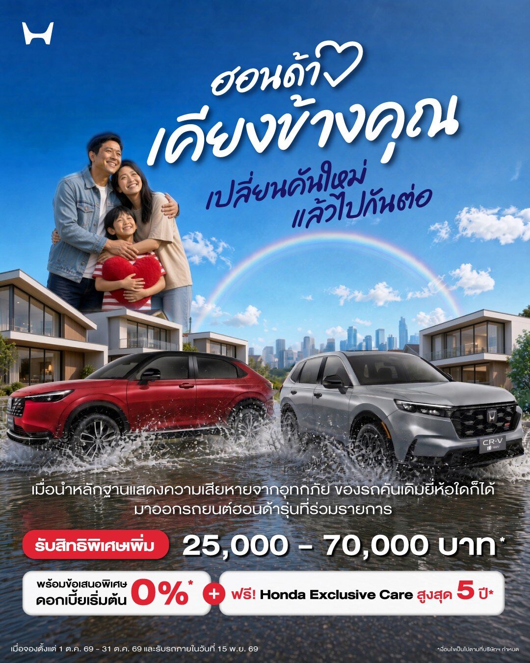 โปรโมชั่น Honda ตุลาคม 2026 ดอกเบี้ย 0% ช่วยน้ำท่วม 2