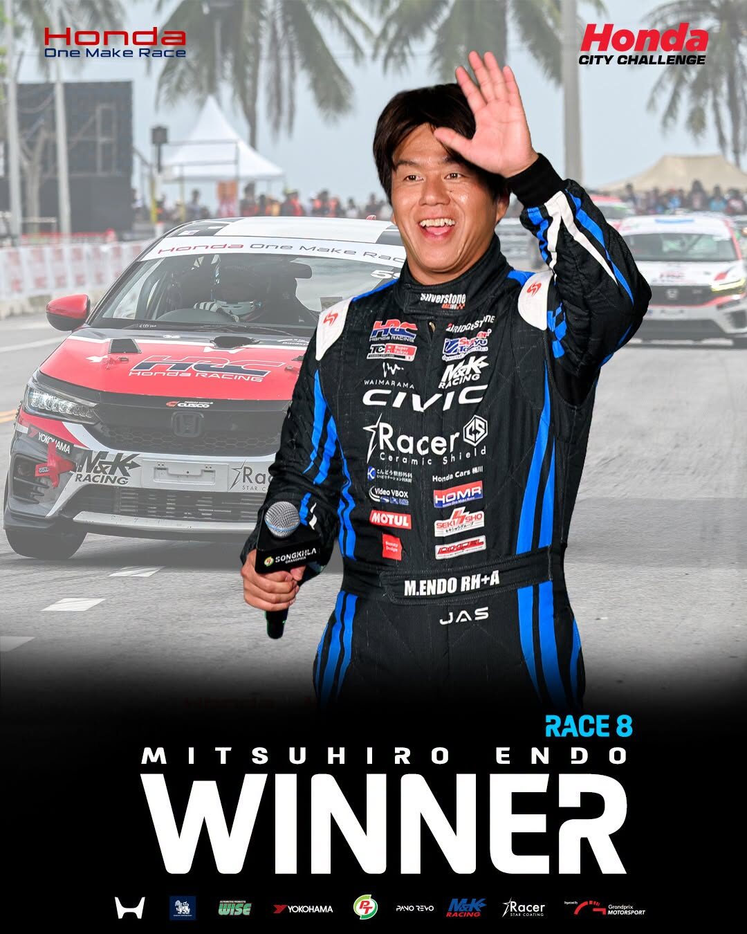 มิตซูฮิโระ เอ็นโดะ ชนะเรซที่ 8 Honda City Challenge