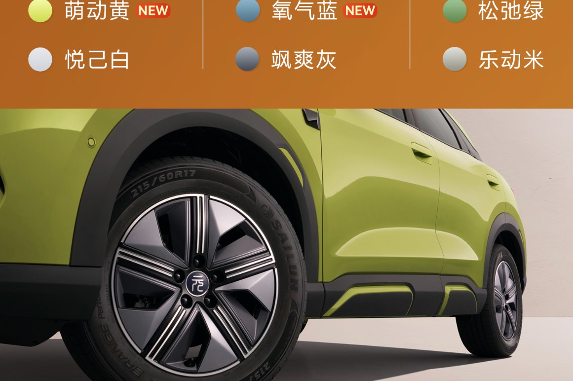 ภาพโชว์สีตัวถัง 6 สี และล้ออัลลอย 17 นิ้วของ Yuan UP