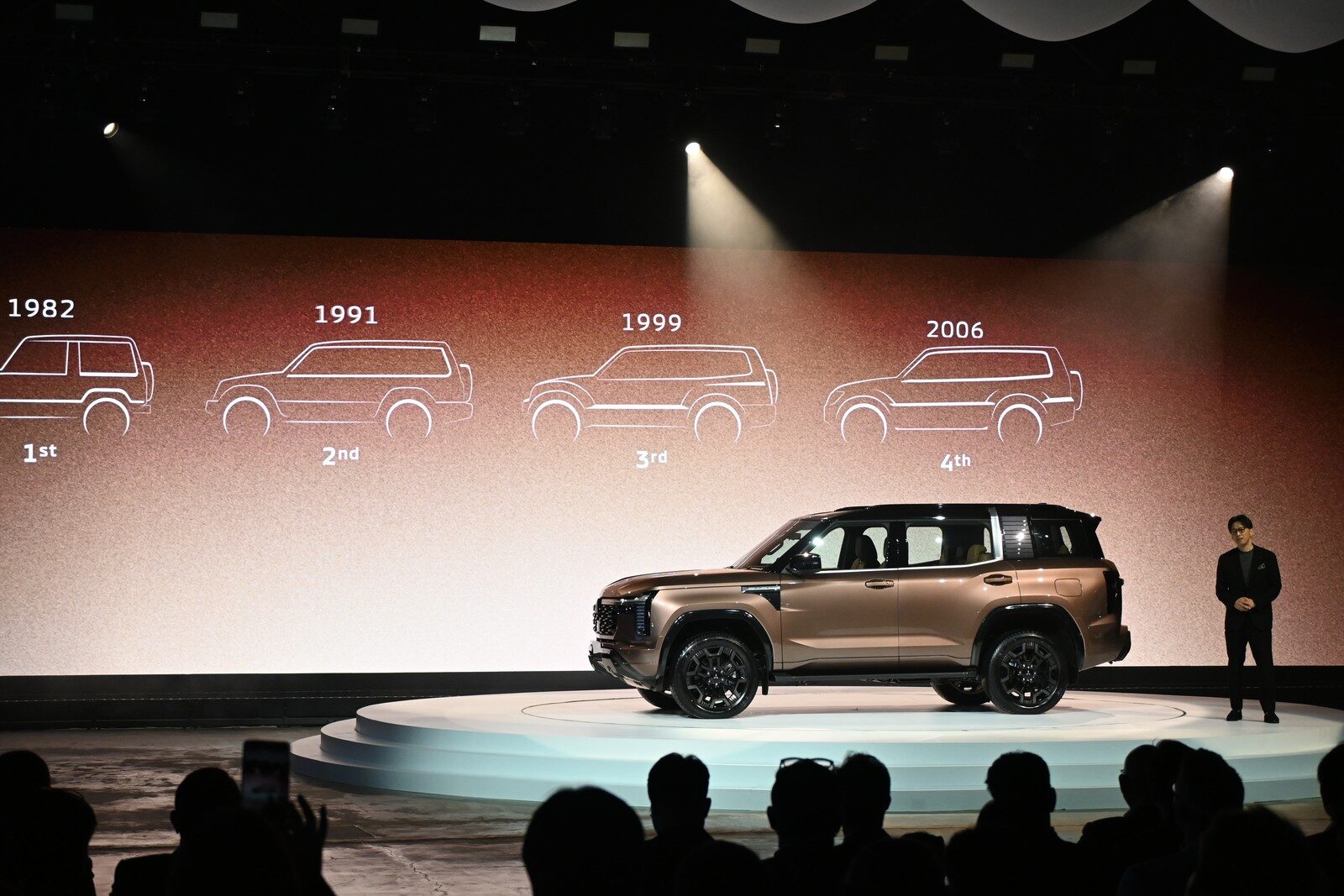 เวทีเปิดตัว Pajero ใหม่ พร้อมไทม์ไลน์ Pajero รุ่นที่ 1 ถึงรุ่นที่ 4 บนจอ