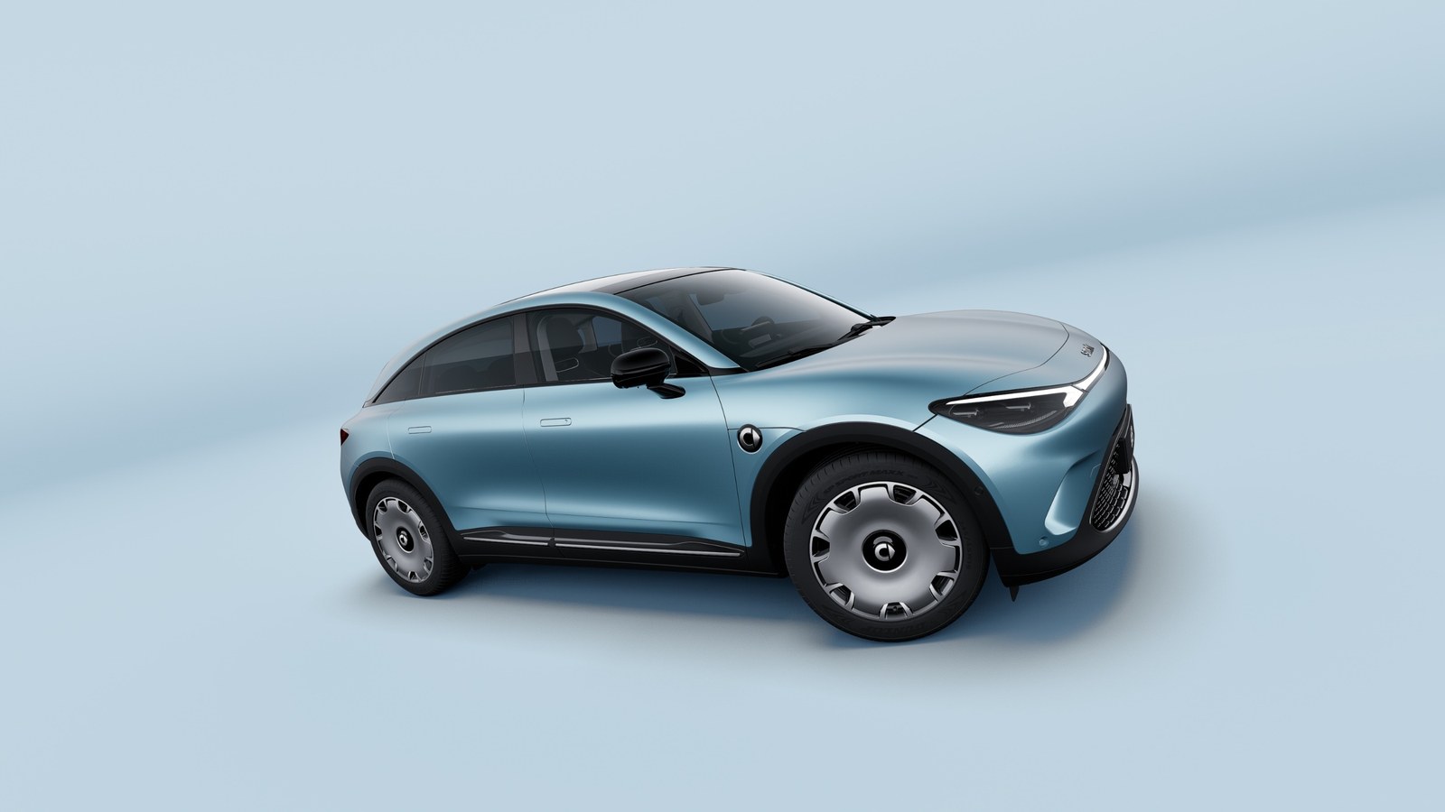 smart #3 สีฟ้า มองด้านข้างเฉียงหน้า ทรงคูเป้ SUV